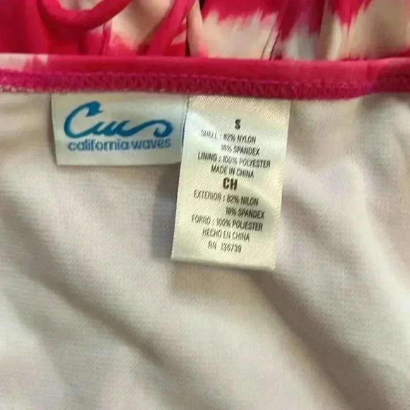 California Waves one piece, pink tie dye bathing suit. Small - Picture 6 of 6